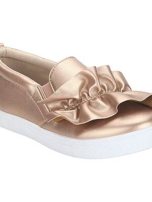 Bronze Colour Leather Casual Shoes For Women's