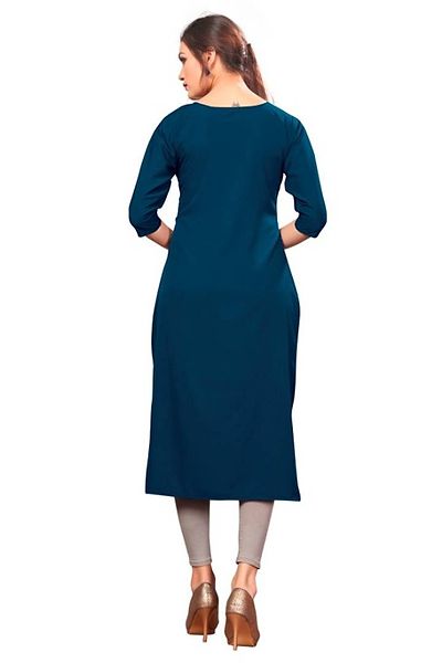 New Ethnic 4 You Women's Multicolor Printed Full Stitched Crepe Straight Kurta - Image 2