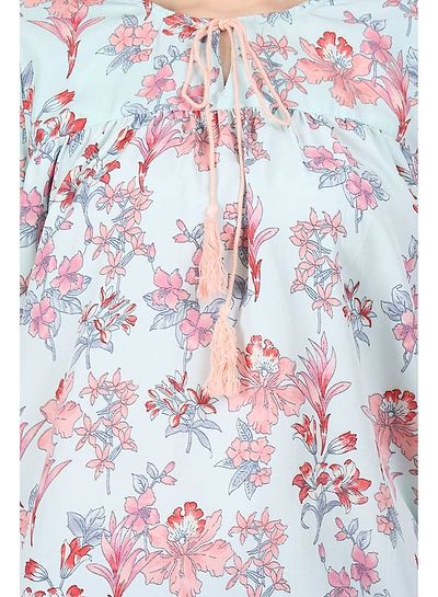 Fashionable Off White Crepe Printed Top - Image 4