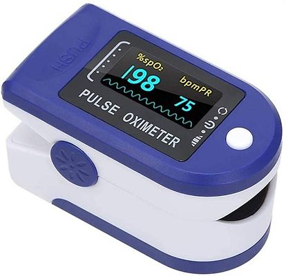 Fingertip Pulse Oximeter-Blood-Oxygen-Saturation-Monitor with Pulse Reading 1c Pulse Oximeter Blue