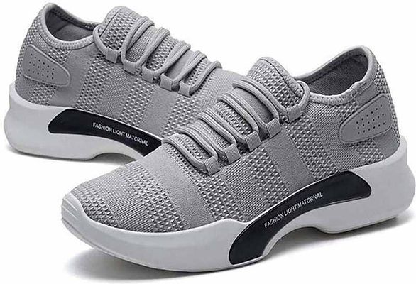 Men's Stylish Grey Synthetic Solid Sports Sneaker - Image 4