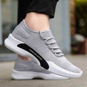 Men's Stylish Grey Synthetic Solid Sports Sneaker