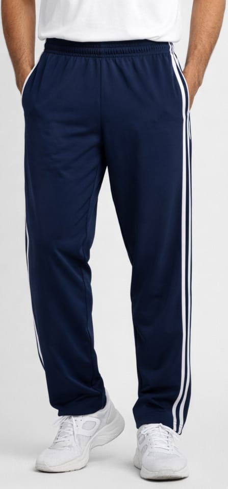Classic Sports Track Pants for Men Men's Track Pants with White Side Stripes Men's Regular Fit Striped Track Pants Navy blueTraining Track Pants for Everyday Wear - Image 4